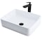 Novatto White Porcelain Vessel Sink Combo with Matte Black Faucet, Drain and Sealer NSFC-01321368MB - alternate 1